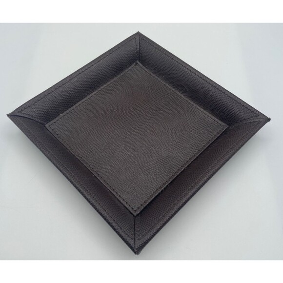 Vegan Leather Valet Tray 8" x 8" Catchall Dresser Coin Change Tray MINT - Picture 4 of 6